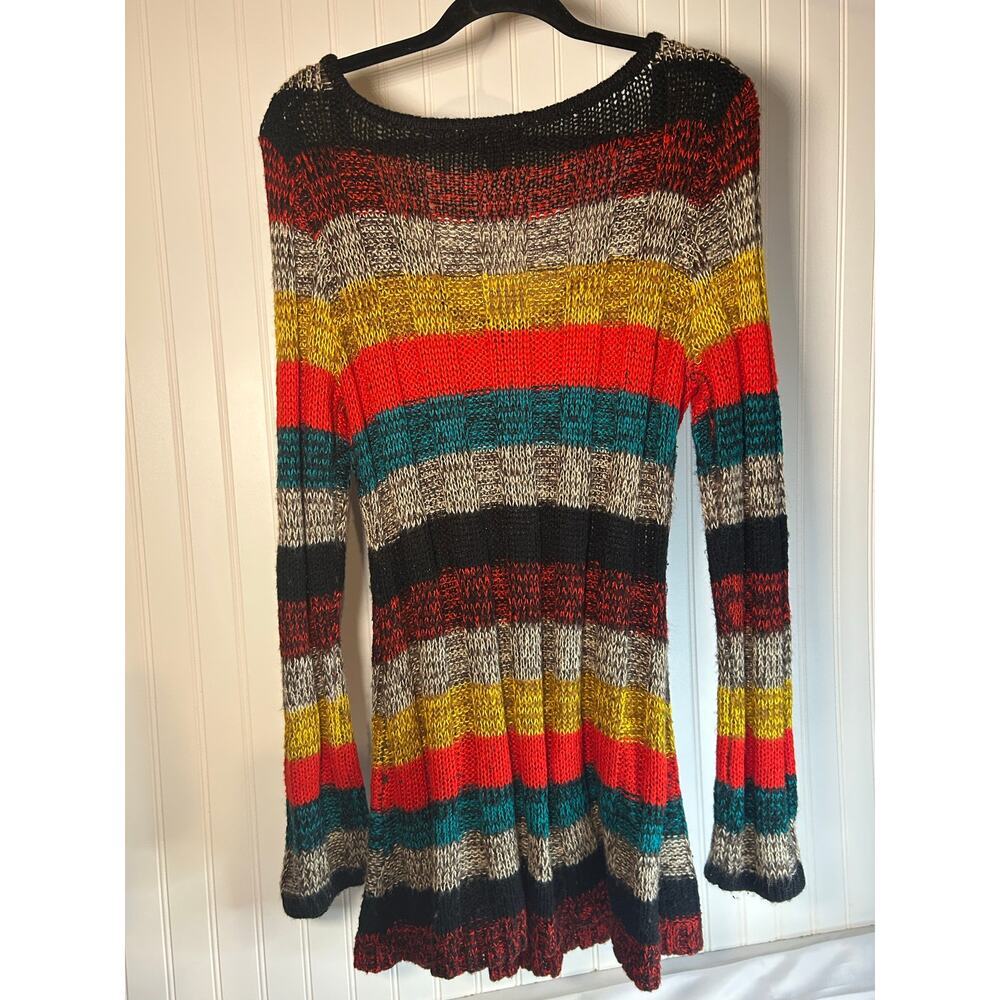 vintage downtown girl striped sweater/dress w pockets